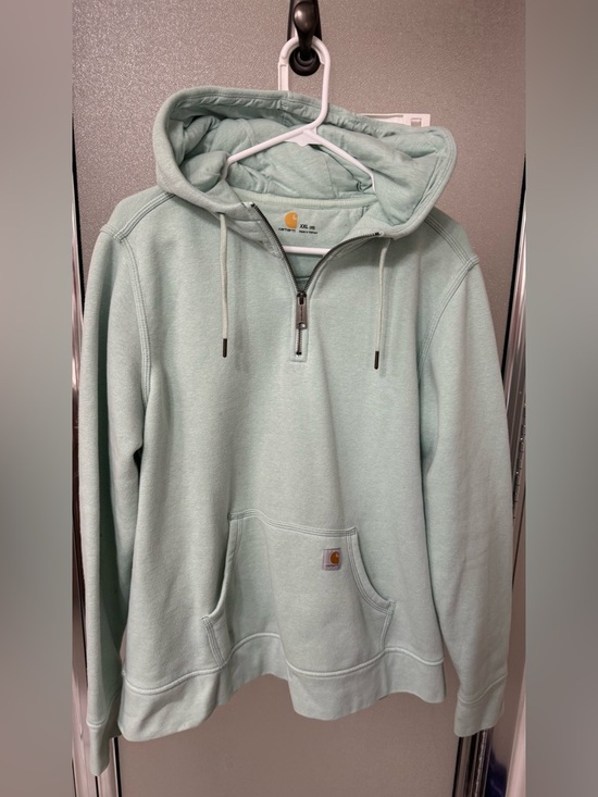 Carhartt Tops - Carhartt Mint Green Quarter-Zip Hoodie XXL